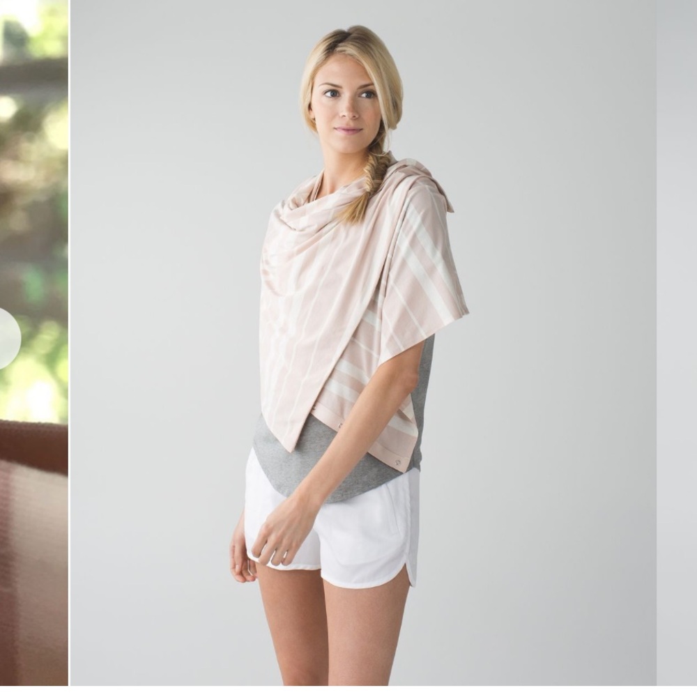 LULULEMON Vinyasa Scarf beach blanket stripe angel wing soft pink